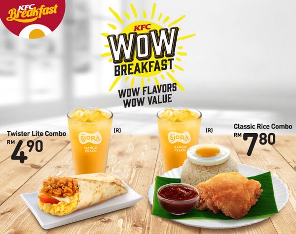 KFC Malaysia Launched a New Breakfast Set Menu Rm4.90 only!