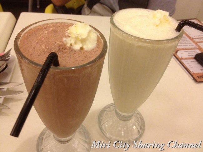 Chocolate and Vanilla milkshakes