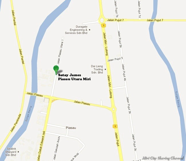 Map to Satay James Piasau Utara Miri