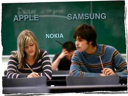 Apple, Samsung and Nokia during the test