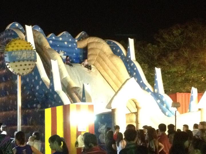 Huge inflatable slide for the kids