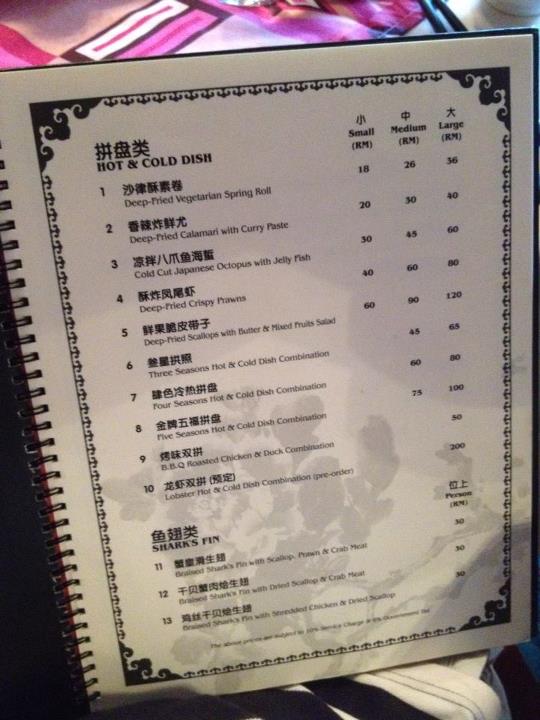 Menu Contents