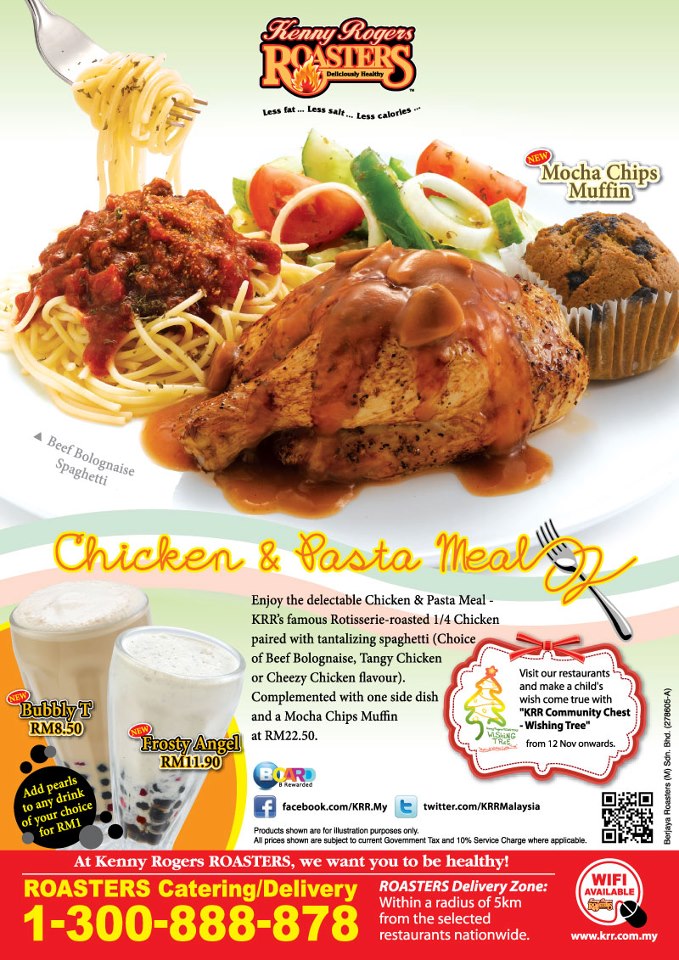 Chicken & Pasta Meal Promotion at Kenny Rogers ROASTERS