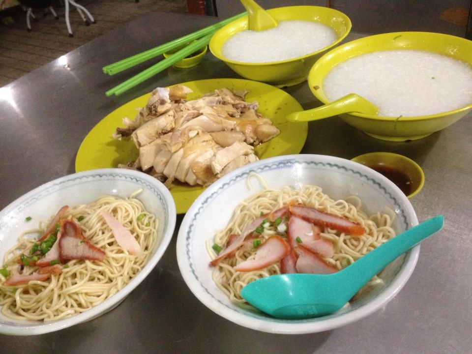 Chicken Porridge, Mee Kolok, Steamed Chicken