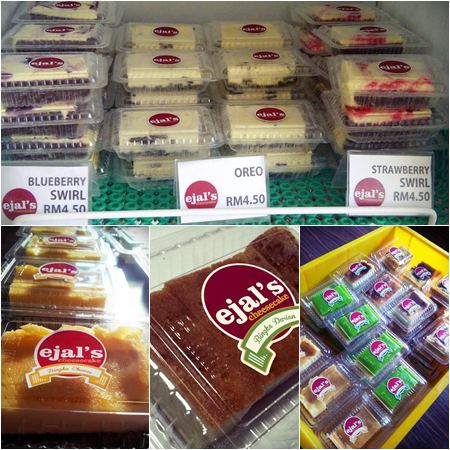 Ejal's Cheesecake, Bingka Cheese, Bingkai Durian, and Kueh Mueh