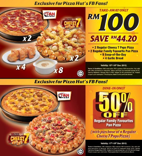 Free Pizza Hut 50 Discount Printable Coupons Miri City Sharing