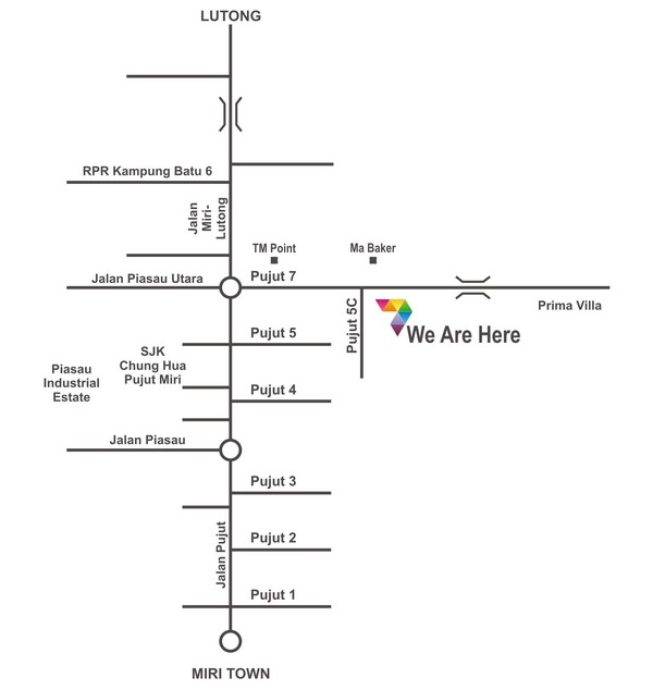 SeveNew Pujut Miri Location Map