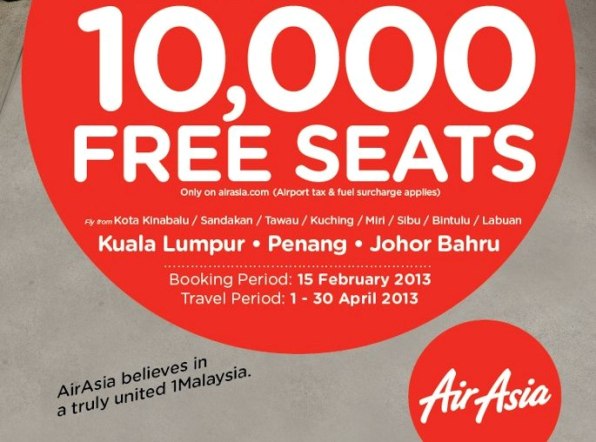 AirAsia 10,000 Free Seats Promotion is Back