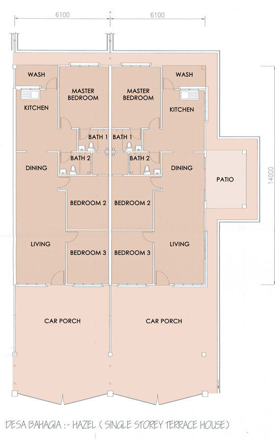 Desa Bahagia Hazel (Single Storey Terrace House)