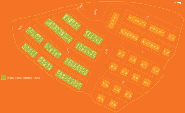 SitePlan of Palm Villa 5 Single Storey Terrace House