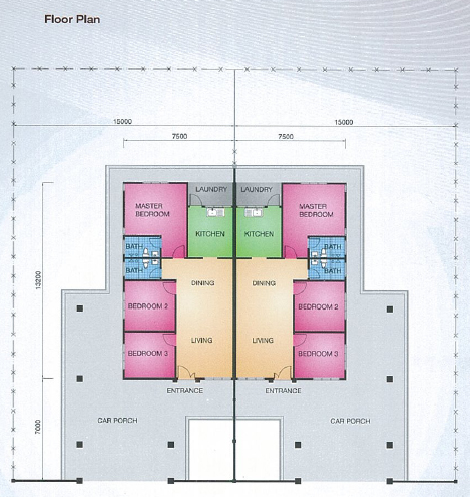 Snowbell Floor plan Single Storey Semi Detached House by Naim