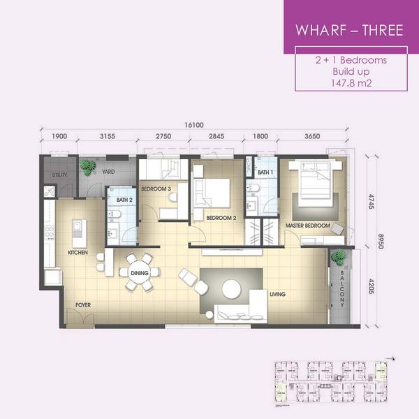 The Wharf Miri floorplan type 3