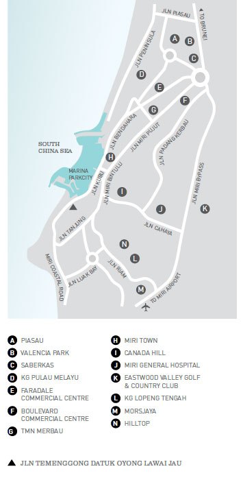 Location Map of Marina ParkCity Miri