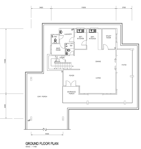 Juniper Double Storey Detached House ground floor plan