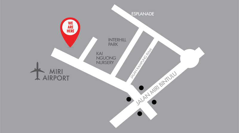 Airport Avenue Apartments Miri Location Map