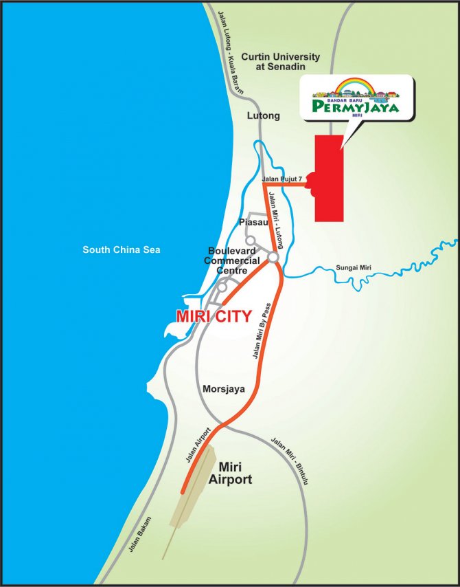 Bandar Baru Permy Jaya Miri Map