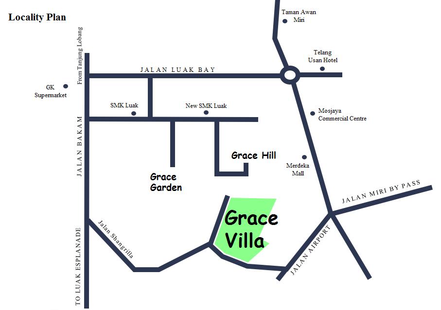 Grace Villa Location Map Miri City