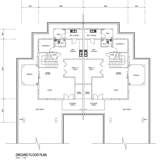 Ground Floor Plan Arista Double Storey Semi-Detached House