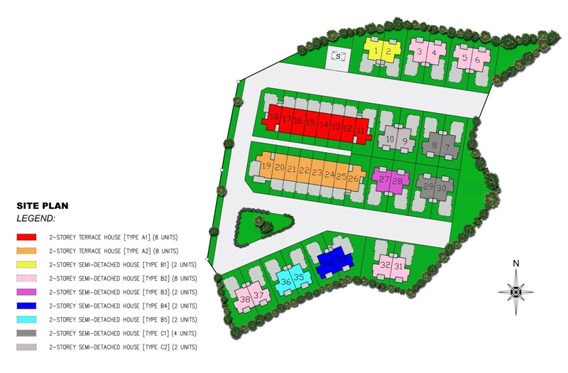 The Height II Miri City site plan legend