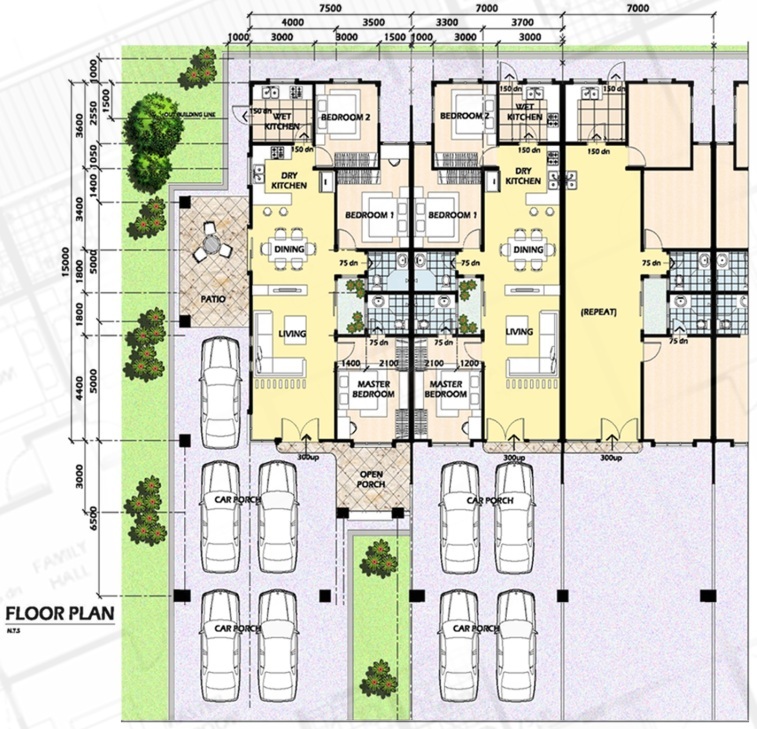 Floor Plan Single Storey Terraced Houses by Rich Venture