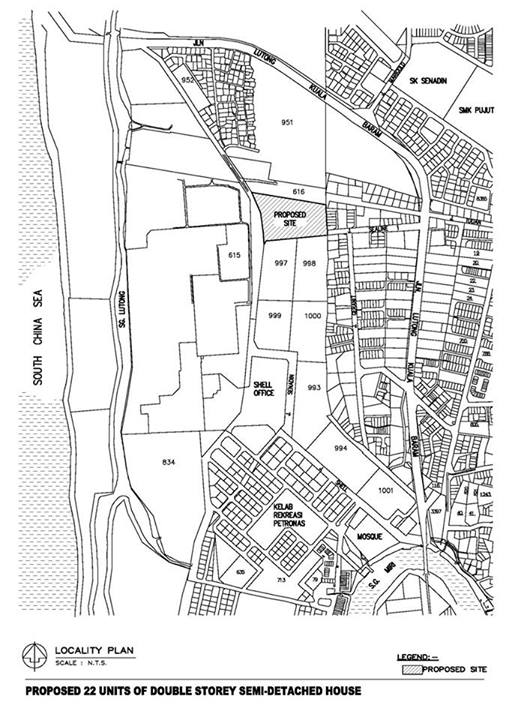 Map location of proposed 22 units Double Storey Semi-D