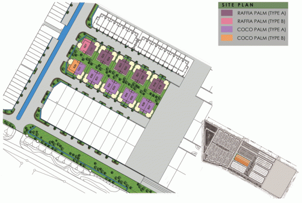 RAFFIA PALM site plan for Single Storey Semi-Detached
