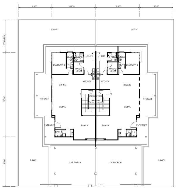 Ground Floor Twinvillas floorplan