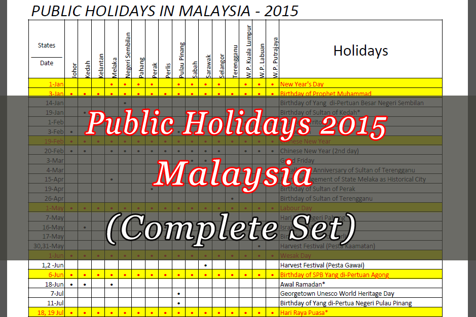 2015 Malaysia Public Holidays Calendar Download And Print Miri City Sharing