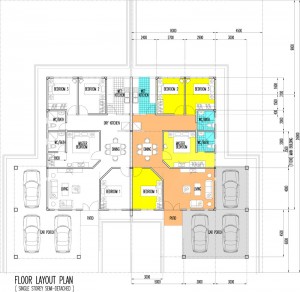 Lakeshore Villa (Senadin) Single Storey Semi-Detached Floor Plan