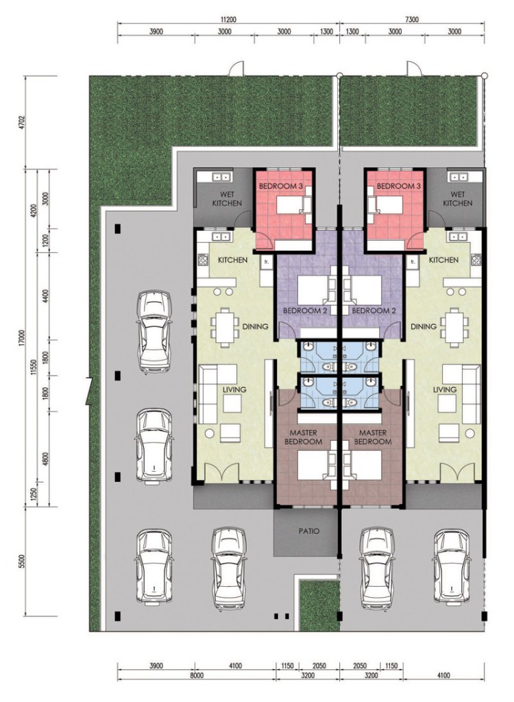 Taman Pantai Luak Miri Single Storey Terrace House Floor Plan