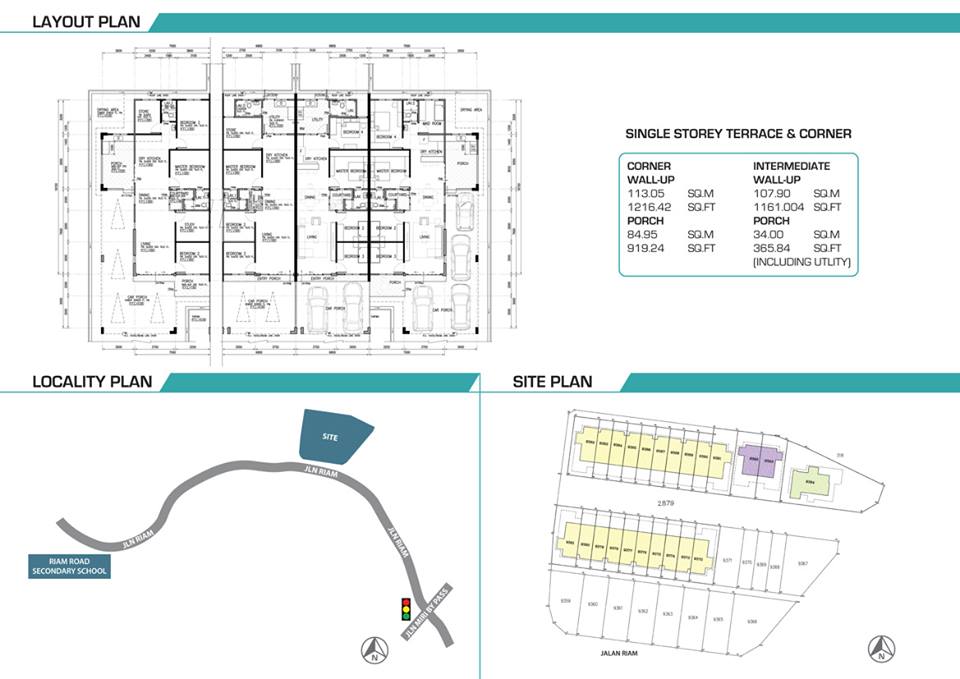 Riam Riam Miri New Single Storey Terrace plan