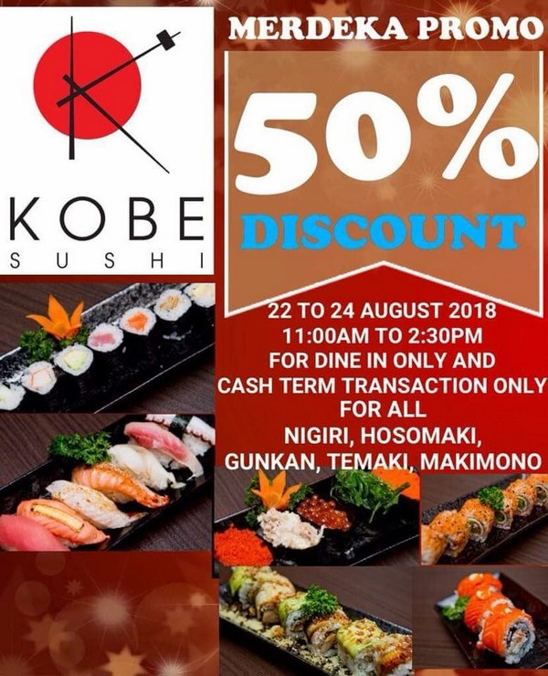 Kobe Sushi Restaurant Miri is Having 50 Discount Miri City Sharing