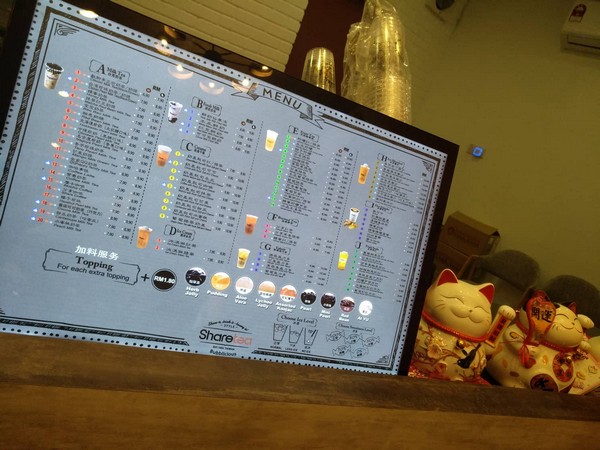 Sharetea Menu In Senadin Branch Miri City Miri City Sharing