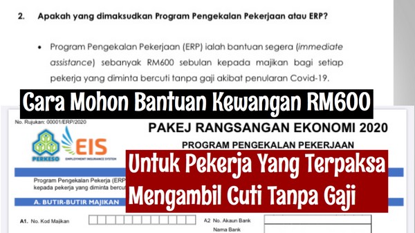 Rangsangan Ekonomi 2020 Bantuan Rm600 Untuk Cuti Tanpa Gaji Miri City Sharing