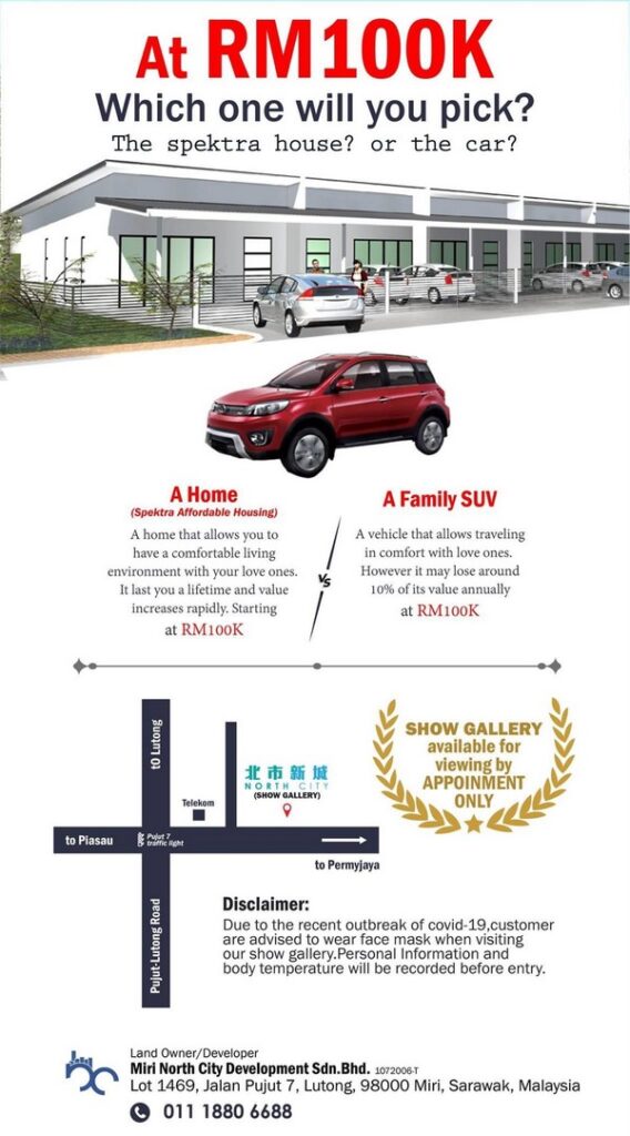 Miri City The SPEKTRA Affordable Housing, from RM100k Miri City Sharing