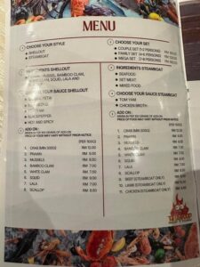 TJ Seafood Shellout ‘N’ Steamboat Miri Menu Preview - Miri City Sharing
