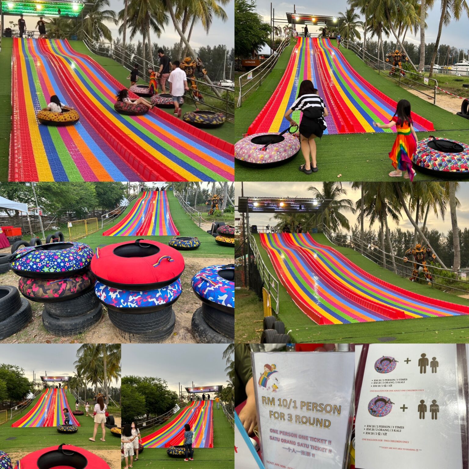Colourful Rainbow Slides at Coco Cabana Miri - Miri City Sharing