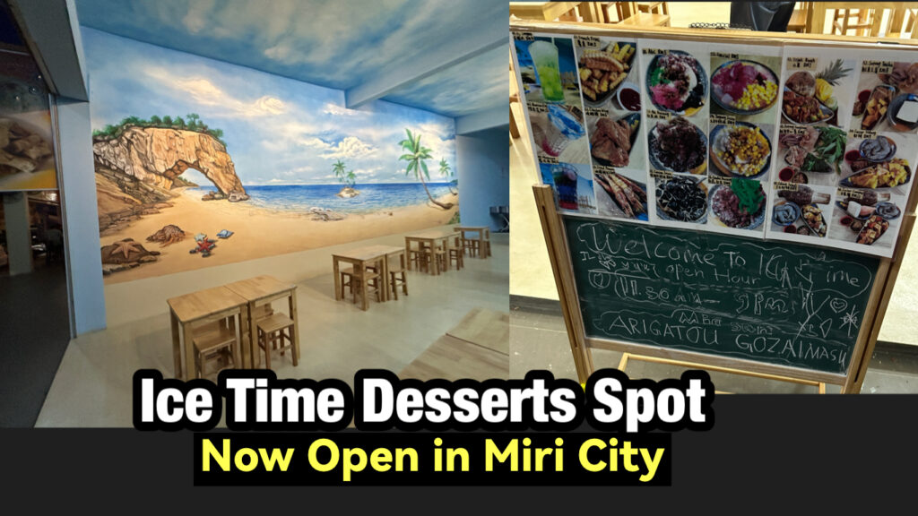 Ice Time Cafe with Tusan Beach Mural in Miri - Miri City Sharing